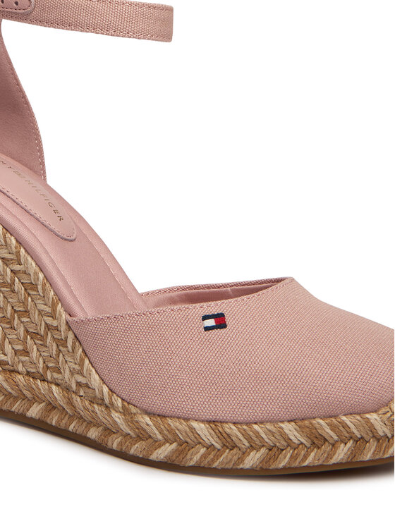 Tommy Hilfiger Tommy Hilfiger Espadrile Flag High Wedge Espad Closed Toe FW0FW09225 Ružičasta