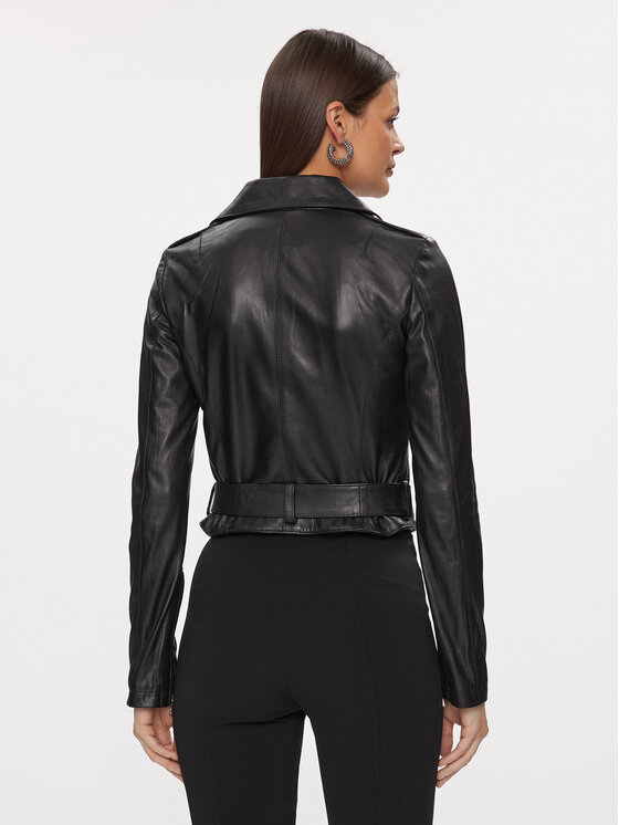 Patrizia Pepe Patrizia Pepe Μπουφάν δερμάτινο CO0732/L1HZ-K103 Μαύρο Regular Fit