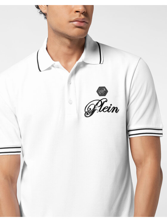 PHILIPP PLEIN PHILIPP PLEIN Polo 26149 Biały Slim Fit