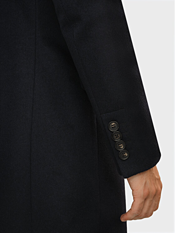 Evenemen Evenemen Płaszcz wełniany FLORESTI Granatowy Slim Fit