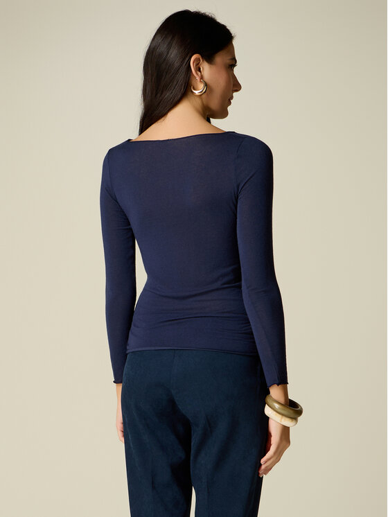 Oltre Oltre Blusa G049J204887N034 Blu Regular Fit