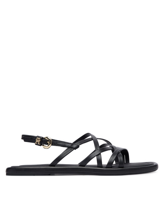 Tommy Hilfiger Tommy Hilfiger Sandale Flat Strappy FW0FW09220 Crna