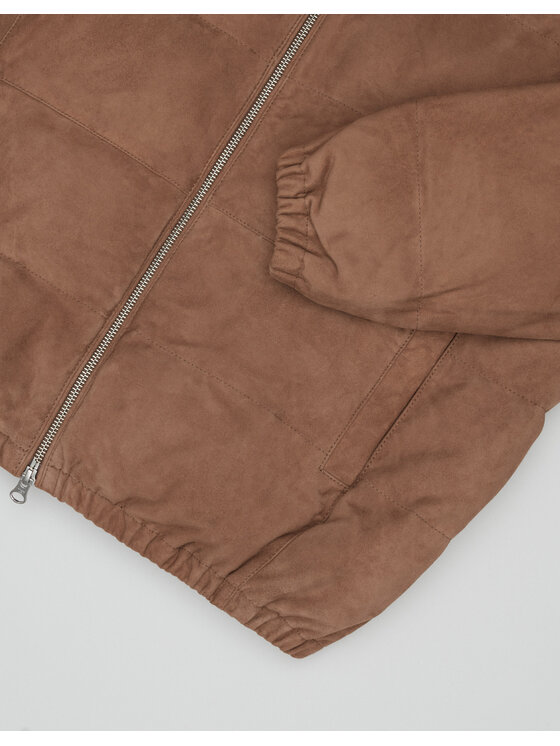 Borgio Borgio Kurtka skórzana CALVI Brązowy Classic Fit