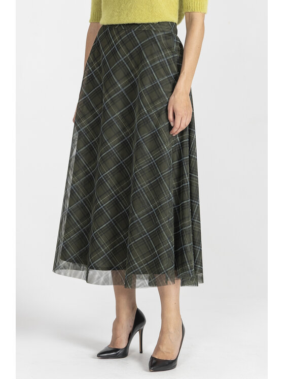 Deni Cler Milano Deni Cler Milano Spódnica midi W-DC-7062-E5-M5-46-1 Czarny A-Line Fit