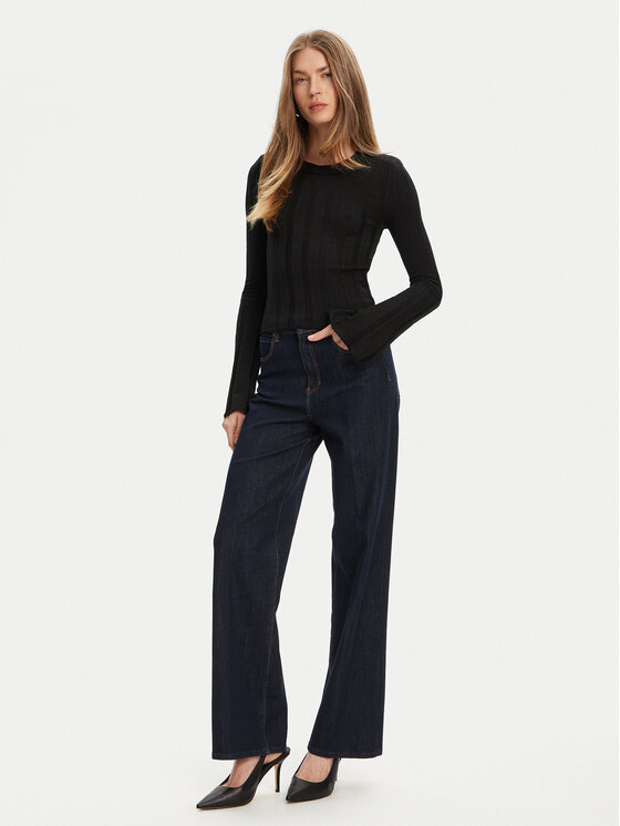 Guess Guess Pulover W5YR13 Z3OT0 Negru Regular Fit