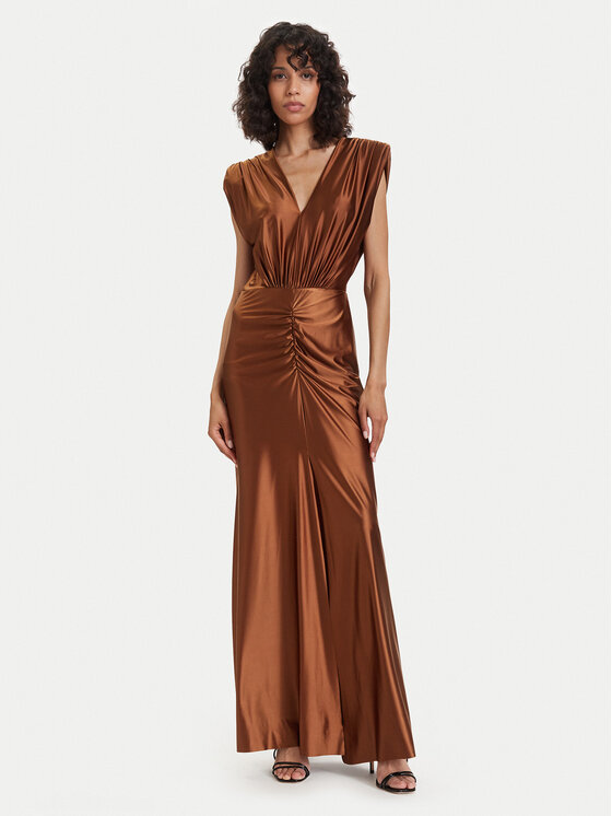 ACCESS FASHION ACCESS FASHION Večerna obleka 63-3333-124 Rjava Regular Fit