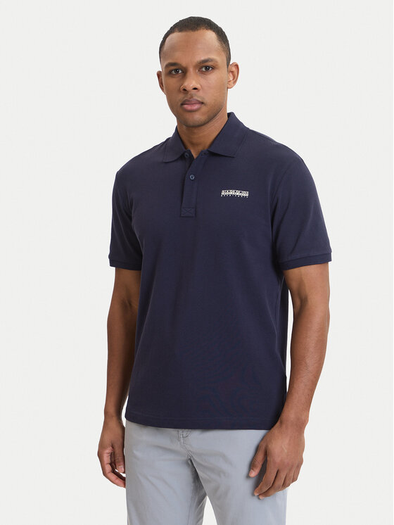 Napapijri Napapijri Polo särk E-Small Box NP0A88TQ Tumesinine Relaxed Fit
