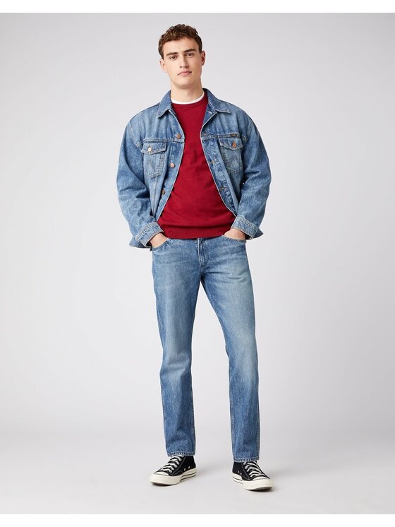 Wrangler Wrangler Sweter CREW KNIT Czerwony Regular Fit