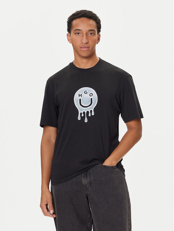 HUGO HUGO Tricou Nedirix 50549162 Negru Regular Fit
