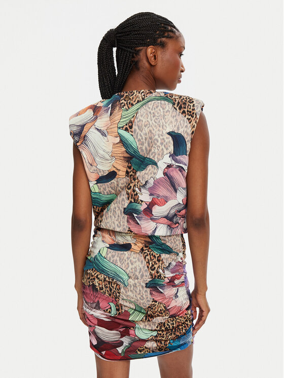 Just Cavalli Just Cavalli Sukienka koktajlowa 78PAOE01 Kolorowy Slim Fit