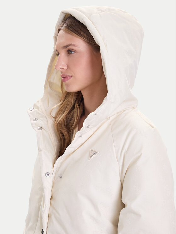 Guess Guess Μπουφάν χειμωνιάτικο V5BL07 WGLW2 Εκρού Relaxed Fit