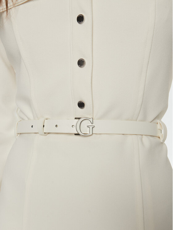 Guess Guess Rochie tip cămașă W5RK93 KCBO2 Alb Regular Fit