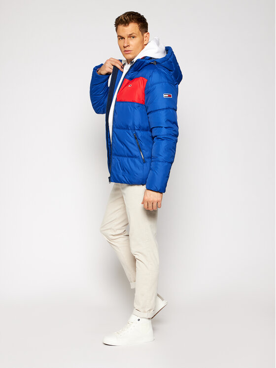 Tommy Hilfiger Giubbotto piumino Tjm Colorblock DM0DM09375 Blu Regular Fit  • Modivo.it