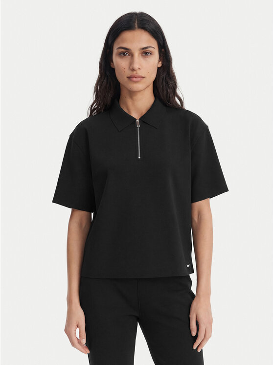 Calvin Klein Tricou polo LV044E241G Negru Relaxed Fit