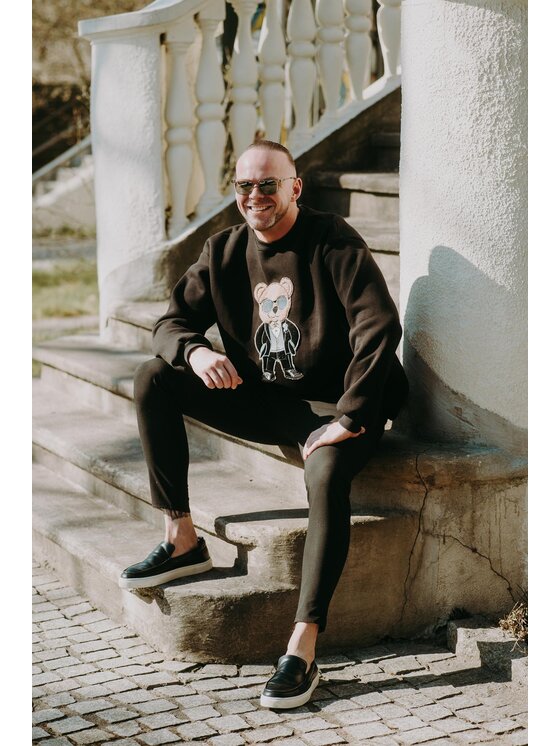Bejbi Story Bejbi Story Bluza Bluza oversize Mr. & Mrs. Teddy Czarny Oversize