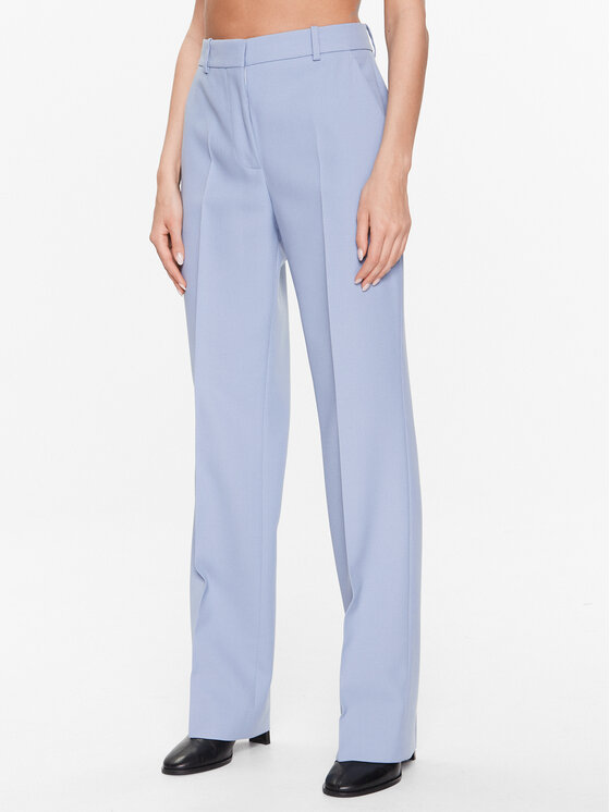 Calvin Klein Pantaloni din material Essential Slim Straight K20K205188 Albastru Regular Fit Albastru imagine noua