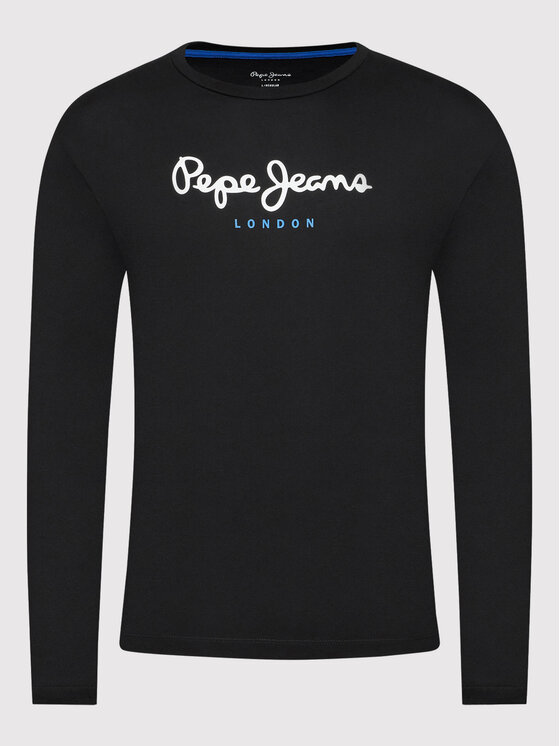 Pepe Jeans Pepe Jeans S dlhými rukávmi Eggo PM508209 Čierna Regular Fit