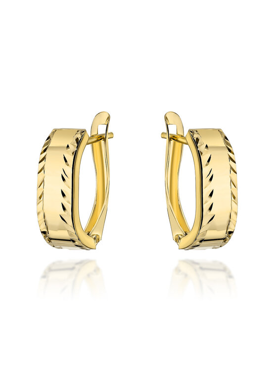 Fugart Fugart Kolczyki Kolczyki złote zaokrąglone z diamentowaniem FUG7-25-K01310-2 Złoty