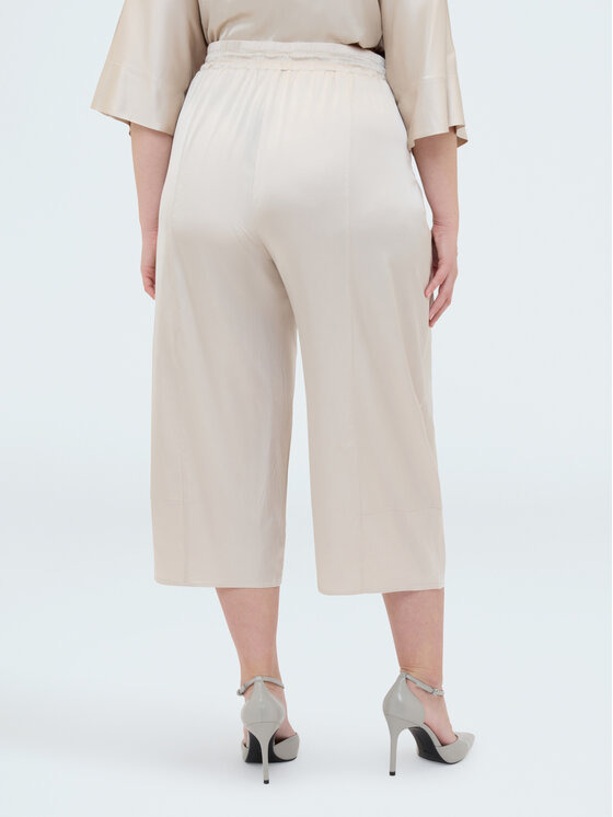 Fiorella Rubino Fiorella Rubino Spodnie materiałowe P021E000068N021 Biały Cropp Fit