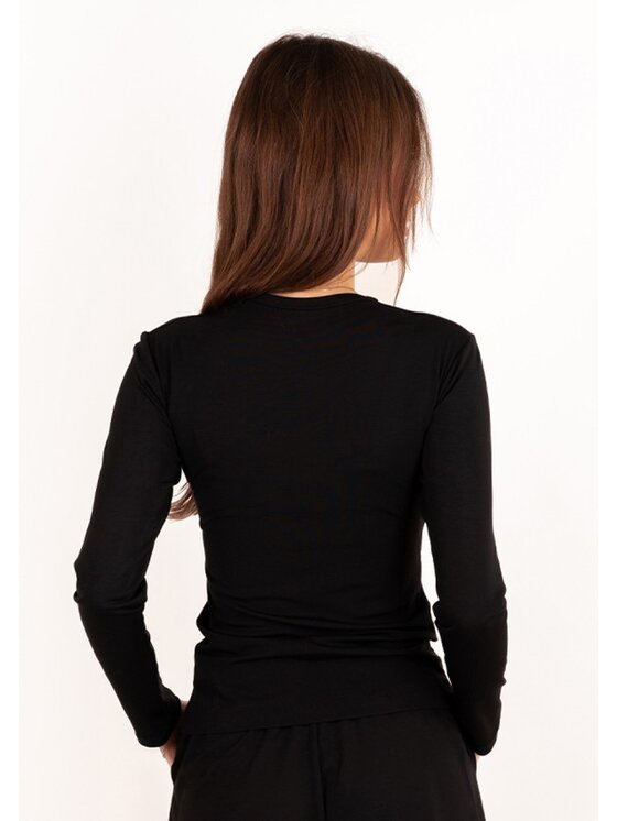 DKaren Sport DKaren Sport Bluzka DK32 Długi Czarny Classic Fit