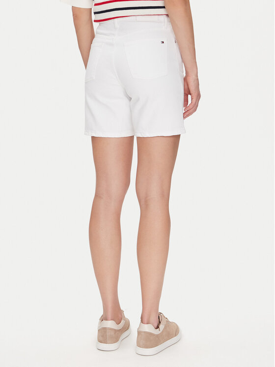 Tommy Hilfiger Tommy Hilfiger Džínsové šortky Dnm Straight Short Rw White WW0WW45924 Biela Regular Fit