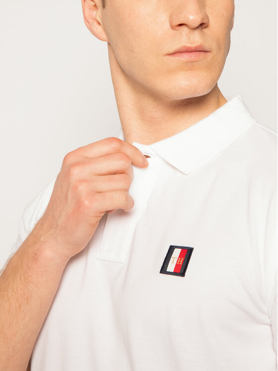 Tommy Hilfiger Tommy Hilfiger Polo marškinėliai Icon Mini Badge MW0MW13077 Balta Regular Fit