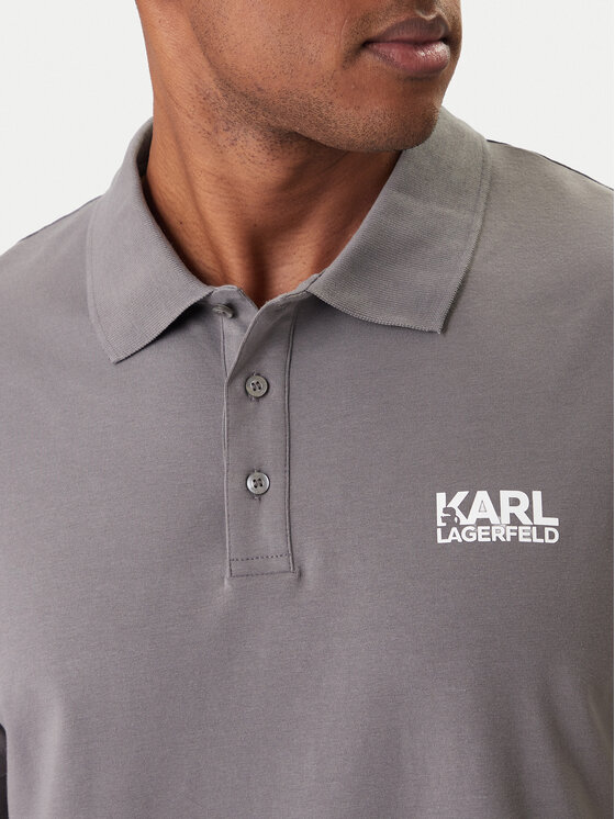 KARL LAGERFELD KARL LAGERFELD Polo 745780 561235 Szary Regular Fit