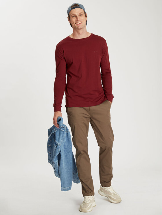 Cross Jeans Cross Jeans Longsleeve 16102-499 Czerwony Regular Fit