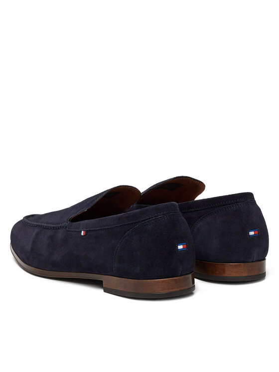 Tommy Hilfiger Tommy Hilfiger Mokasyny Hilfiger Flexible Suede Loafer FM0FM05496 Granatowy