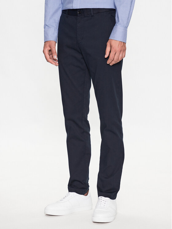 Tommy Hilfiger Hlače iz tkanine Bleecker MW0MW32132 Mornarsko modra Slim Fit