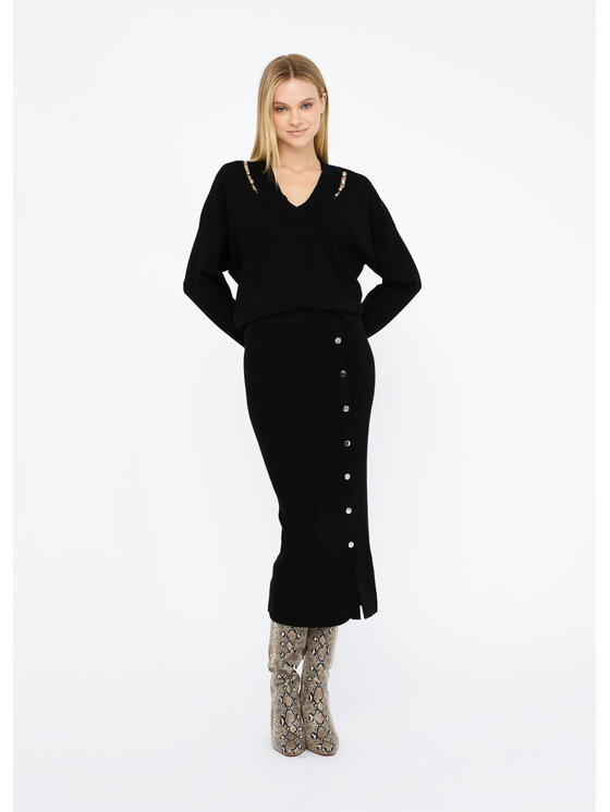 Liu Jo Liu Jo Spódnica maxi MF5372MS99E22222 Czarny Slim Fit