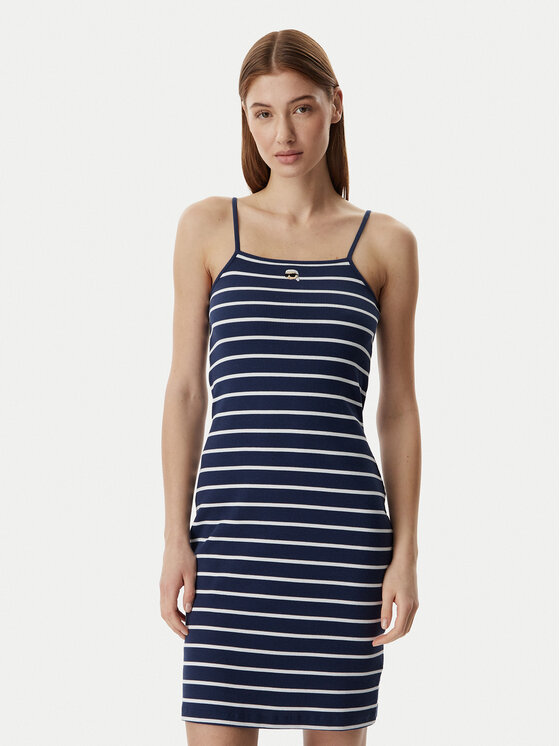 KARL LAGERFELD KARL LAGERFELD Kleid für den Alltag B2W13043 Blau Slim Fit