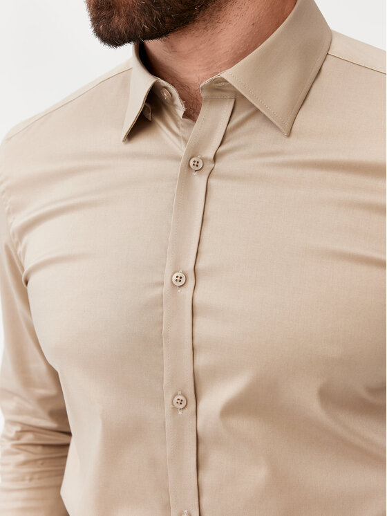Evenemen Evenemen Koszula Punto G2 Beżowy Slim Fit