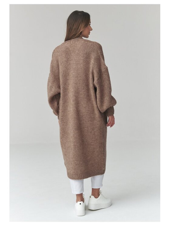 Makadamia Makadamia Sweter S172 Brązowy Loose Fit