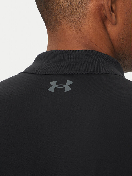 Under Armour Under Armour Тениска с яка и копчета Matchplay 1377374 Черен Loose Fit