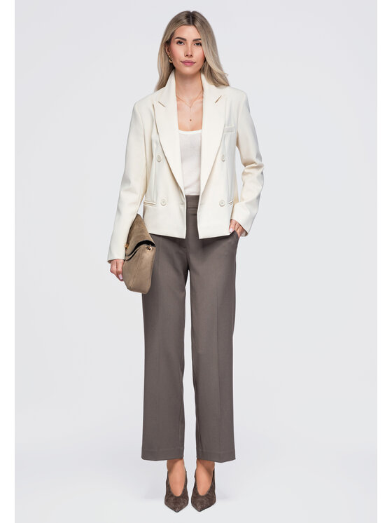 Ombre Ombre Marynarka OW-BL-E0006 Beżowy Slim Fit