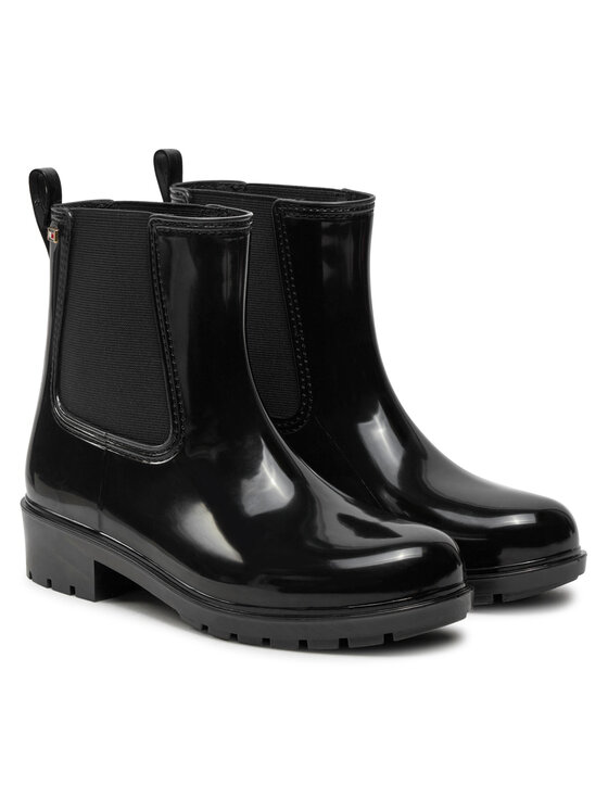 Tommy Hilfiger Tommy Hilfiger Gumene čizme Flag Rainboot FW0FW08213 Crna