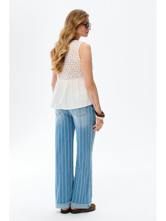 blue shadow blue shadow Bluzka Sylvie Biały Regular Fit