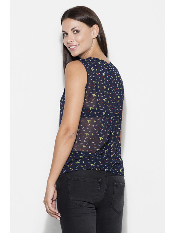 Lenitif Lenitif Bluzka K139 Granatowy Regular Fit
