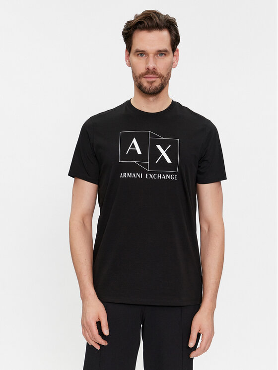 Armani Exchange T-krekls 3DZTAD ZJ9AZ 1200 Melns Regular Fit