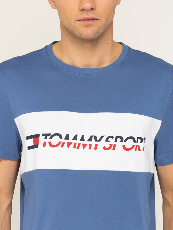Tommy Sport Tommy Sport T-Shirt Logo Driver S20S200486 Niebieski Regular Fit