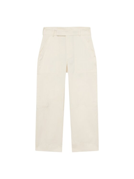 Oltre Oltre Spodnie materiałowe P737R008828N021 Biały Baggy Fit