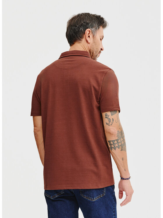 Pako Lorente Pako Lorente Polo P25SF-TX-002 Brązowy Classic Fit