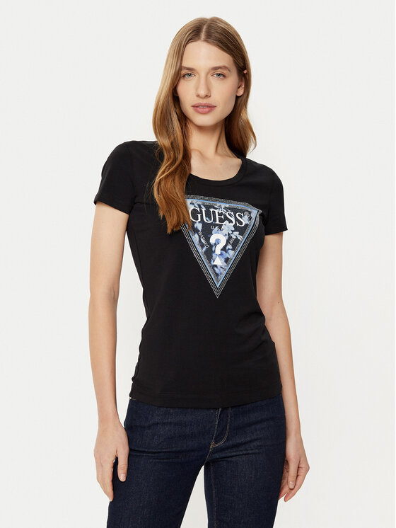 Guess Guess T-Shirt W5RI00 J1314 Černá Regular Fit