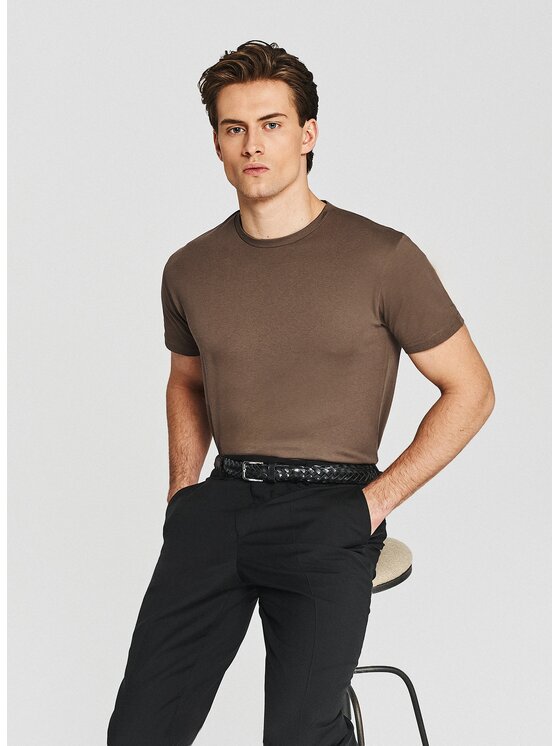 Pako Lorente Pako Lorente T-Shirt P26SF-TT-001 Brązowy Regular Fit