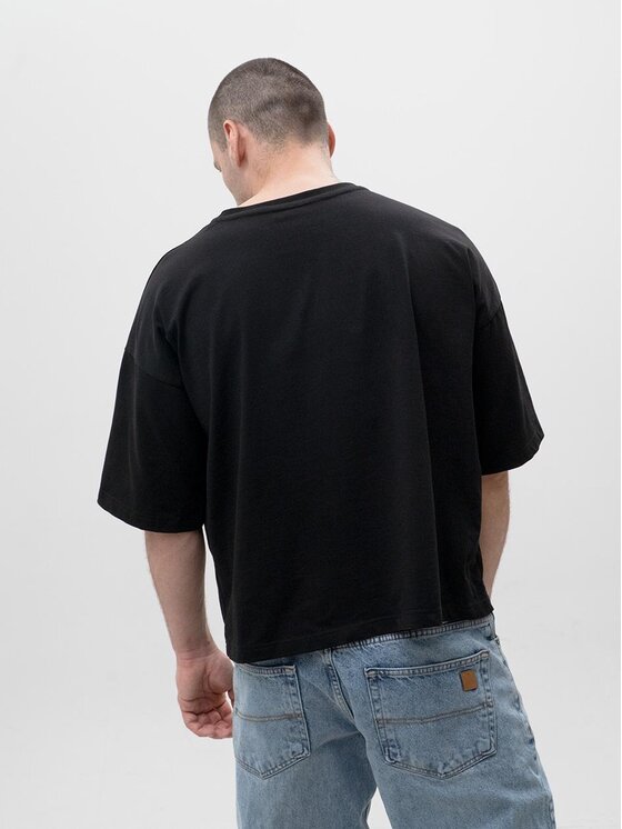 Jigga Wear Jigga Wear T-Shirt Koszulka Z Krótkim Rękawem luźna boksy 129554 Czarny Boxy Fit