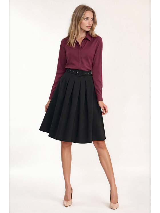 NIFE NIFE Midi sukně SP91 Černá Regular Fit
