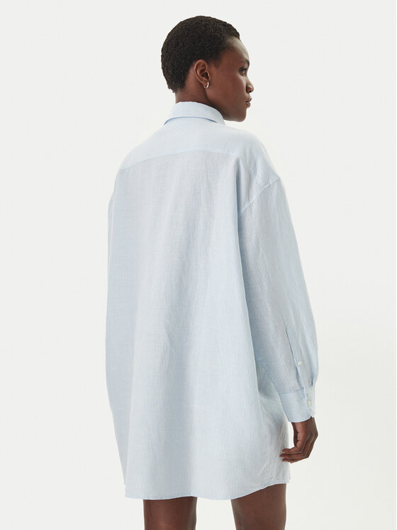 Tommy Jeans Tommy Jeans Рокля тип риза DW0DW22344 Светлосиньо Relaxed Fit