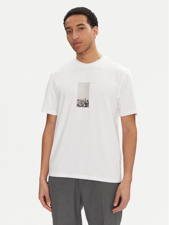 Jack & Jones Jack & Jones T-Shirt Pacer Photo 12273775 Biały Relaxed Fit