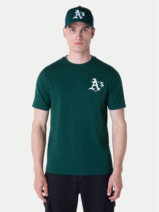 New Era Tričko Oakland Athletics MLB Pennant Graphic 60596214 Zelená Regular Fit